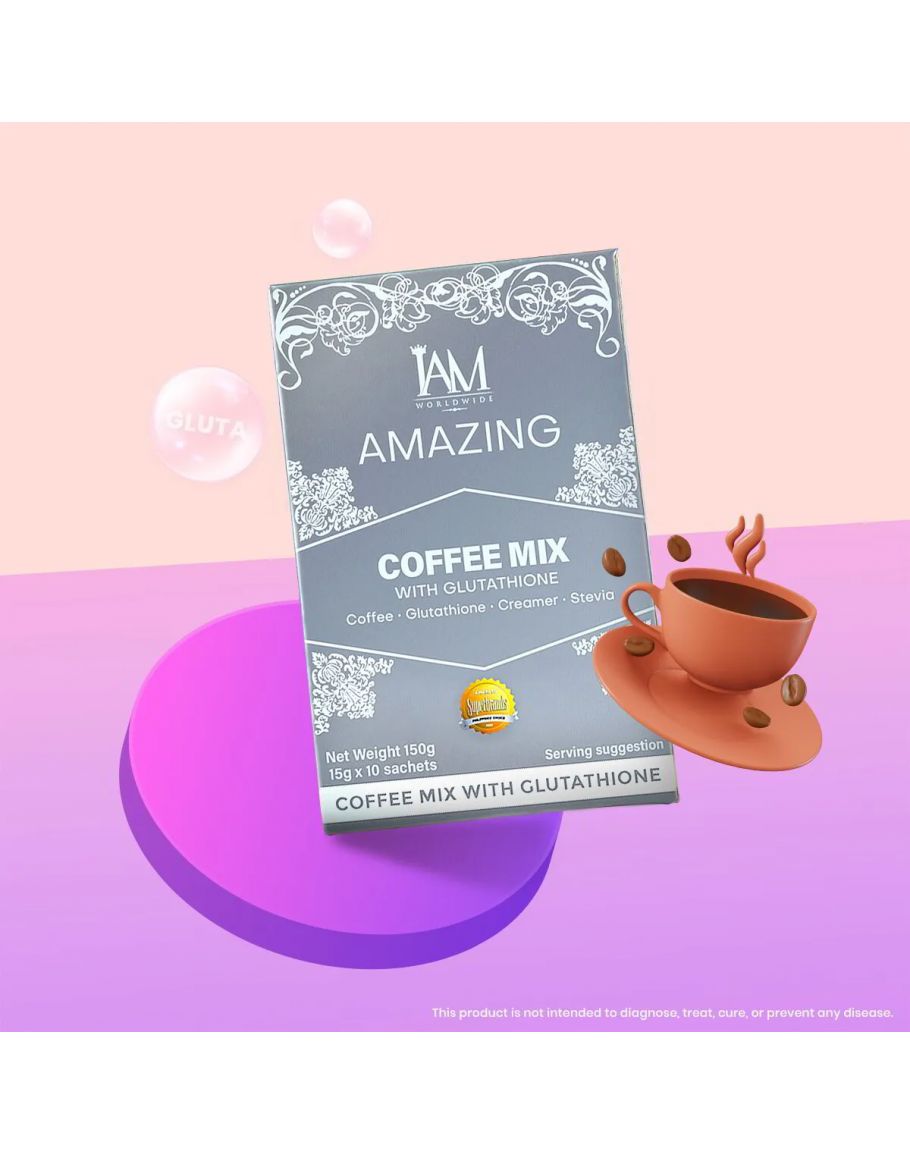 amazing coffee mix with glutathione IAM Worldwide - Amazing Coffee Mix with Glutathione – Instant Coffee with  Stevia, Creamer & Arabica Beans (10 Sachets) main image 0